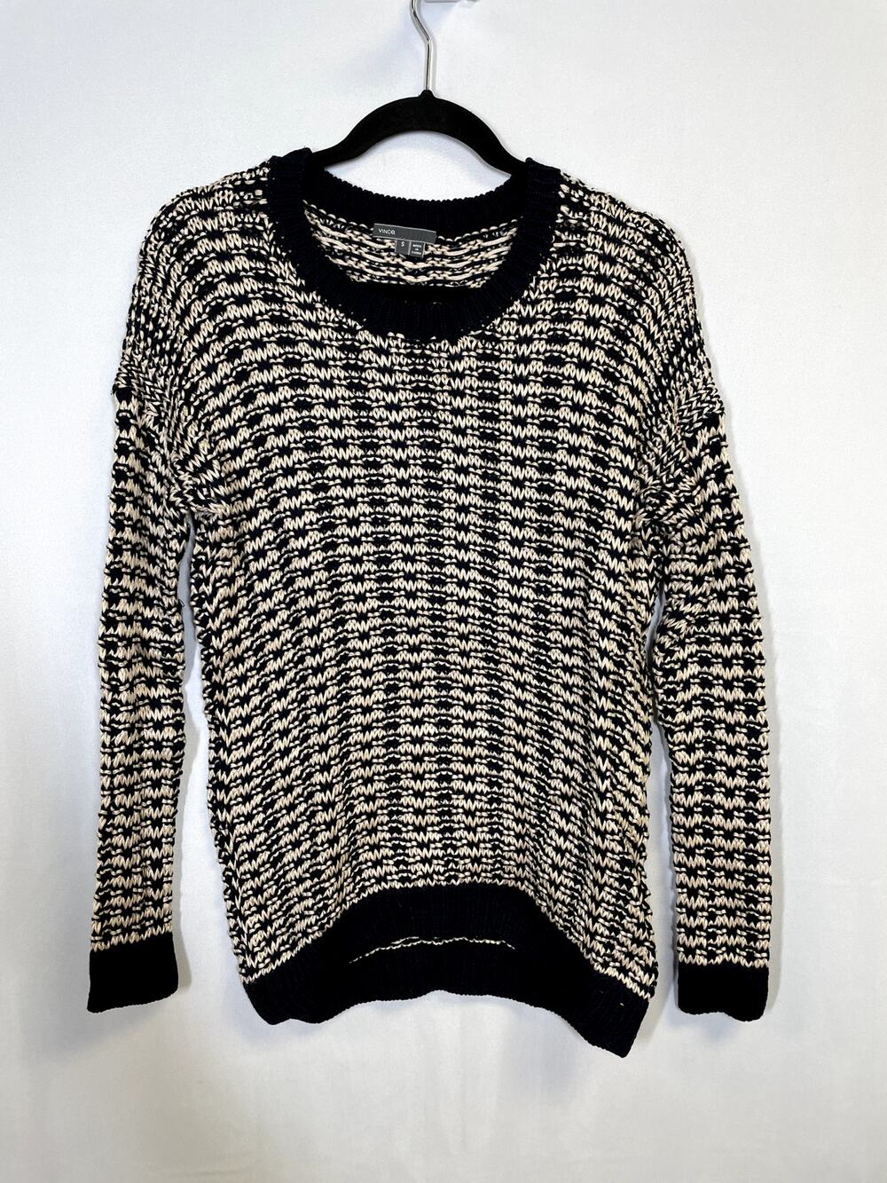 VINCE Mercerized Textured Slouchy Sweater Coastal S $395